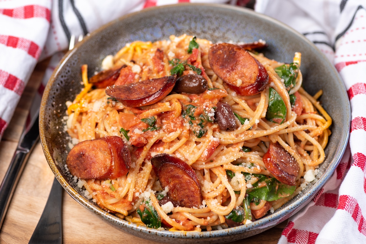 Penne mit Chorizo und Rucola Rezept